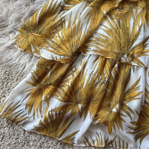 Shopbop yellow floral tiered ruffle midi dress - Picture 13 of 15